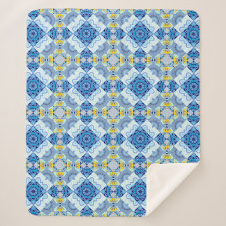 Colourful symmetrical seamless pattern, design in  sherpa blanket