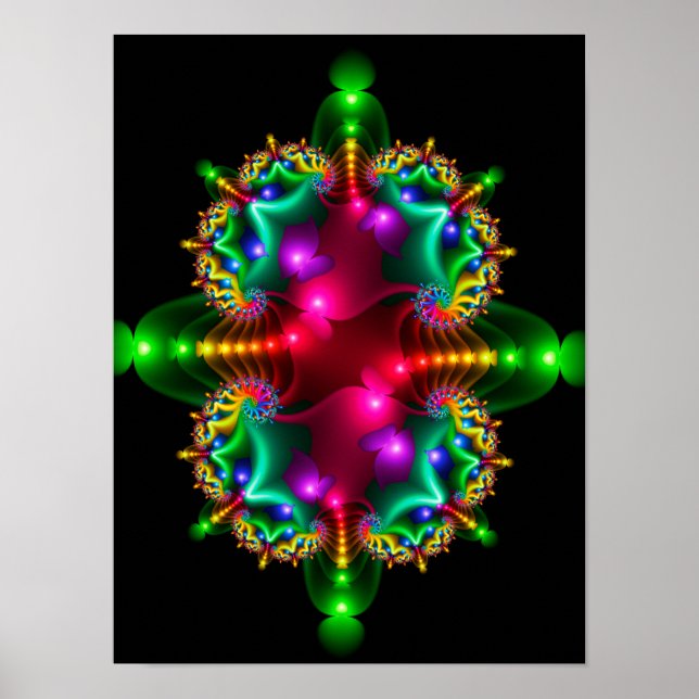 Colourful Symmetry Fractal Poster (Front)