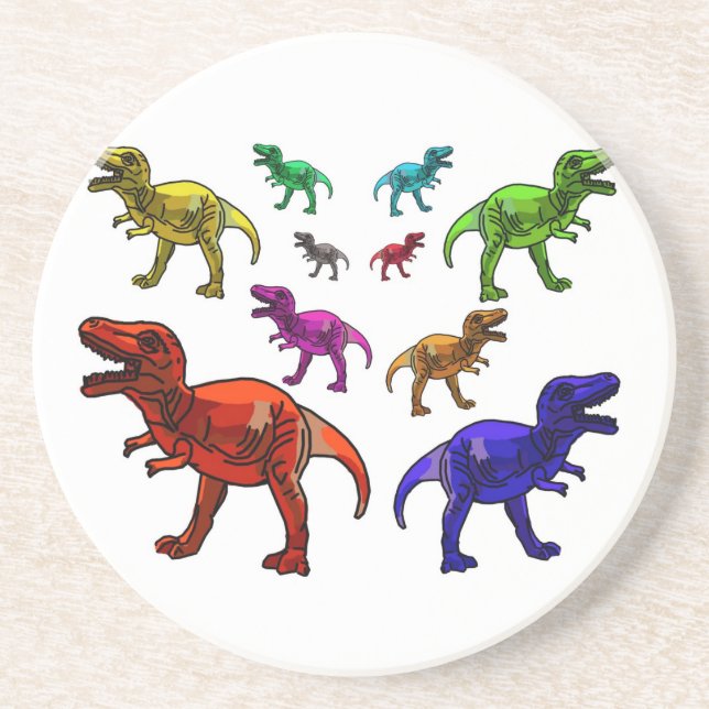 Colourful T-Rex Coaster (Front)