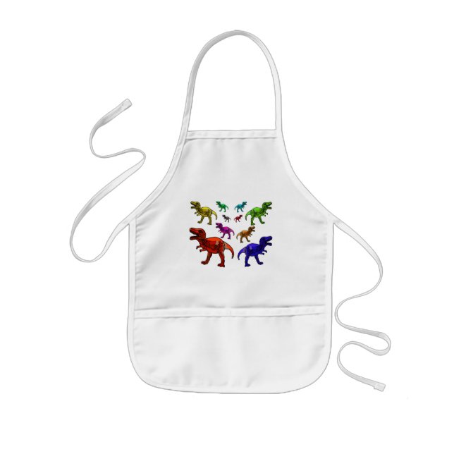 Colourful T-Rex Kids Apron (Front)