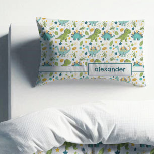 Colourful T Rex Pattern Name Dinosaur Pillowcase