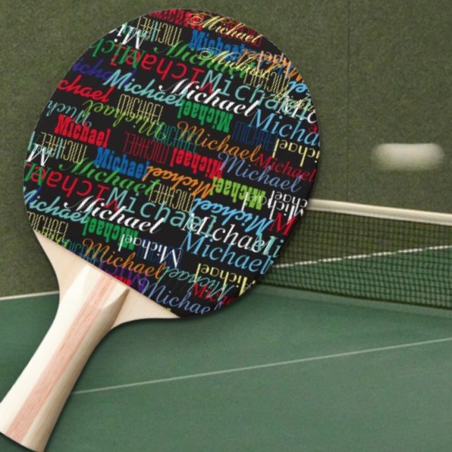 Colourful Table_Tennis player's name custom Ping Pong Paddle (Creator Uploaded)