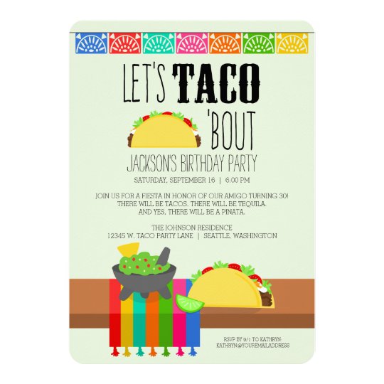 colourful-taco-birthday-party-13-cm-x-18-cm-invitation-card-zazzle