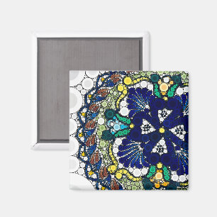 colourful talavera pottery mexican blue photo art  magnet