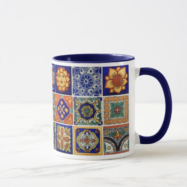 Colourful Talavera Tile - Porcelain Coffee Gift Mu Mug (Right)