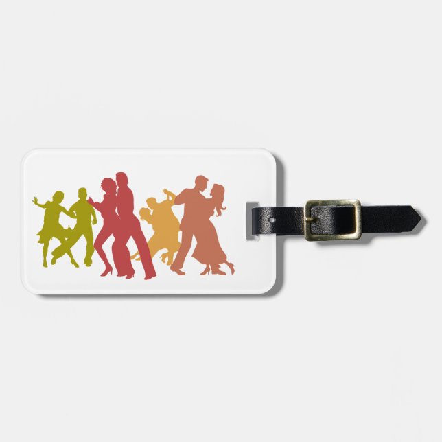 Colourful Tango Dancers Luggage Tag (Front Horizontal)