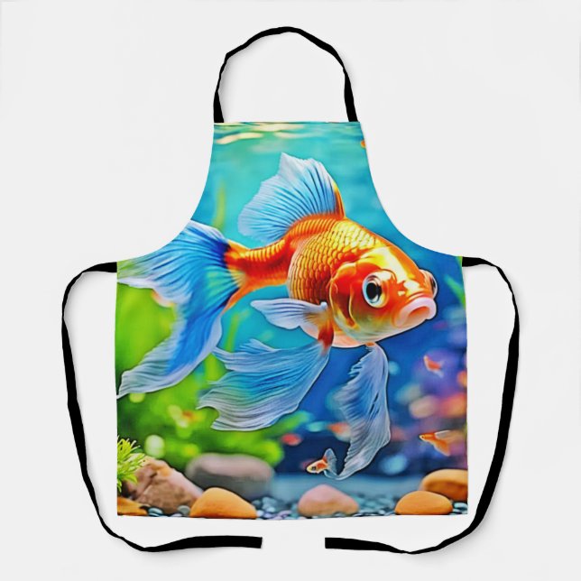 Colourful Tank Goldfish Design Apron (Front)