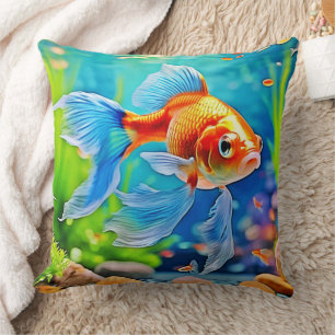 Colourful Tank Goldfish Design Cushion