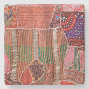 Colourful Tapestry in Israel Square Coaster