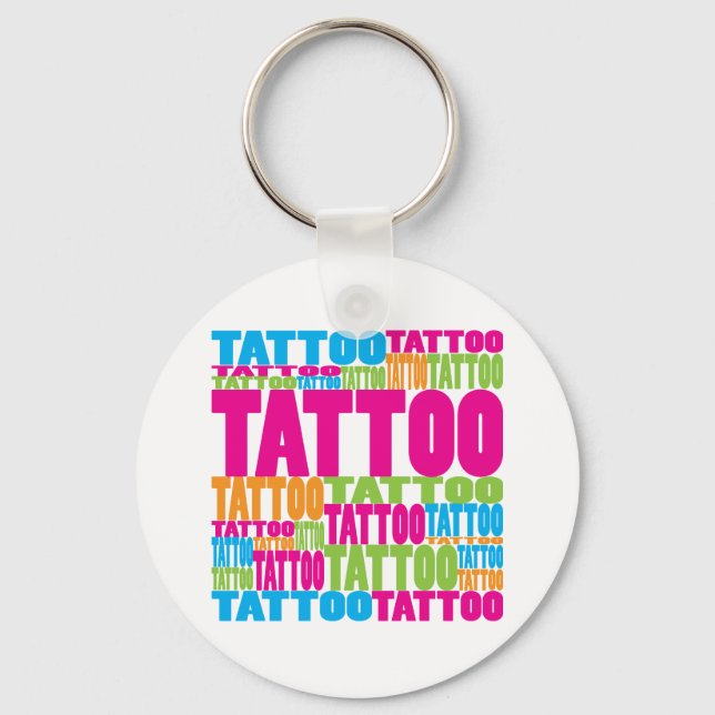 Colourful Tattoo Key Ring (Front)