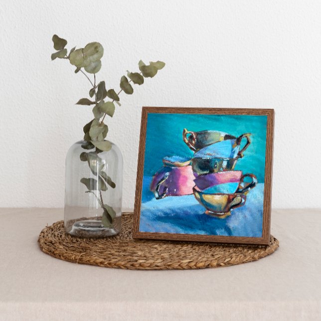 Colourful Tea Cups Poster Print (Creator Uploaded)