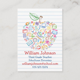 Colourful Teachers Apple Business Card