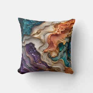 Colourful Teal and Gold Crystal Cushion Home Decor