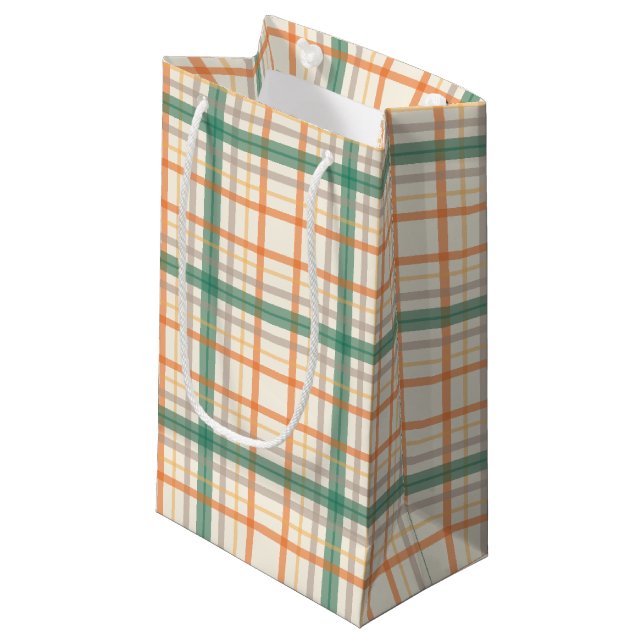 Colourful Teal Plaid Pattern Gift Bag (Front Angled)