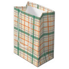 Colourful Teal Plaid Pattern Gift Bag