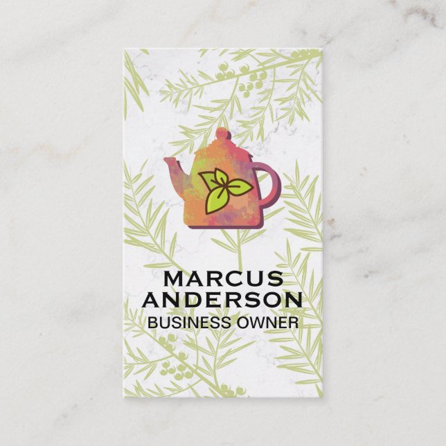 Colourful Teapot | Juniper Plants Business Card (Front)