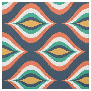 Colourful Teardrops Modern Geometric Pattern Fabric