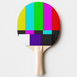 Colourful Technical Difficulties Rainbow Colours Ping Pong Paddle
