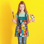 Colourful Teddy Bears with Many Professions Apron<br><div class="desc">Teddy bears have jobs and hobbies too - so many cute teddies posed for this special design. Customise with your own name. Extra points if you spot the famous teddy.</div>