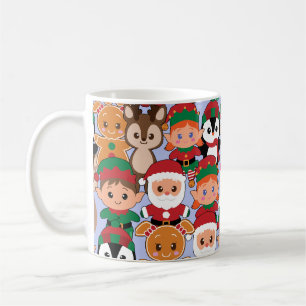 Colourful Teddy Christmas with Many Professions Coffee Mug