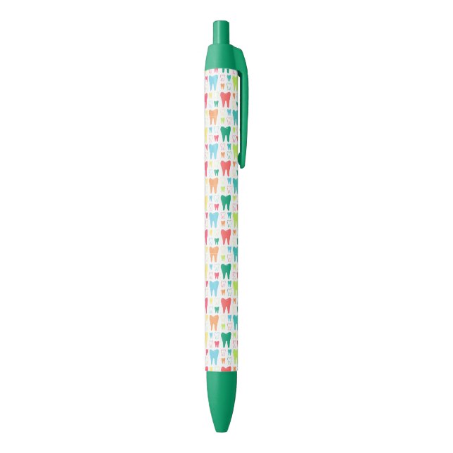 Colourful Teeth Pattern Black Ink Pen (Bottom (Vertical))