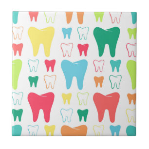 Colourful Teeth Pattern Ceramic Tile