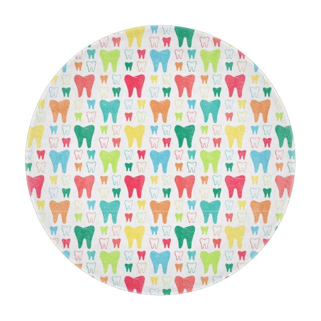 Colourful Teeth Pattern Cutting Board (Front)
