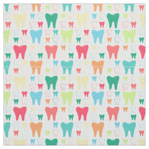 Colourful Teeth Pattern Fabric