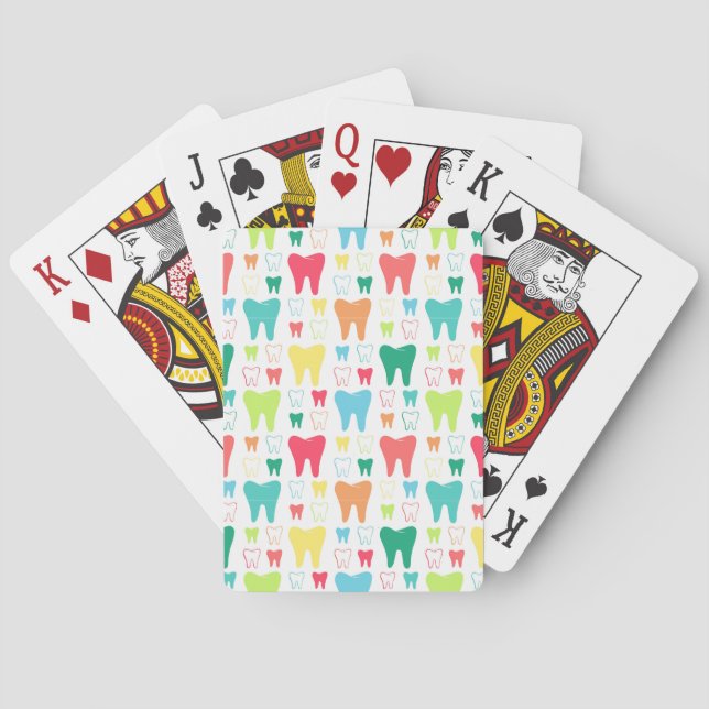 Colourful Teeth Pattern Playing Cards (Back)