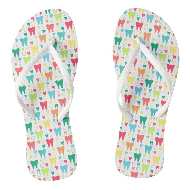 Colourful Teeth Pattern Thongs (Footbed)