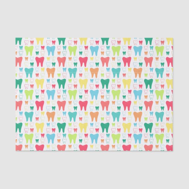 Colourful Teeth Pattern Tissue Paper (Front)