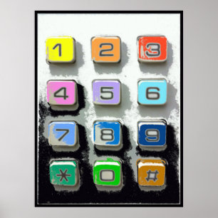 colourful telephone buttons poster