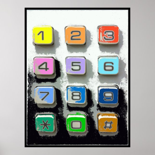 colourful telephone buttons poster (Front)