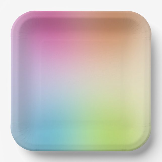 Colourful Template Blue Green Yellow Orange Red Paper Plate (Front)