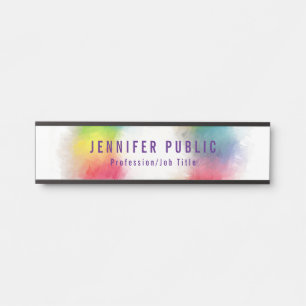 Colourful Template Modern Elegant Rainbow Colours Door Sign