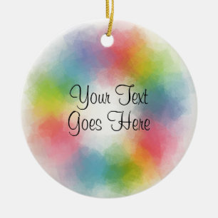 Colourful Template Modern Handwriting Script Trend Ceramic Ornament