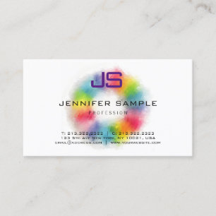 Colourful Template Modern Monogram Professional Business Card