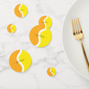Colourful Tennis Ball Custom Text Kids Party Fun Confetti