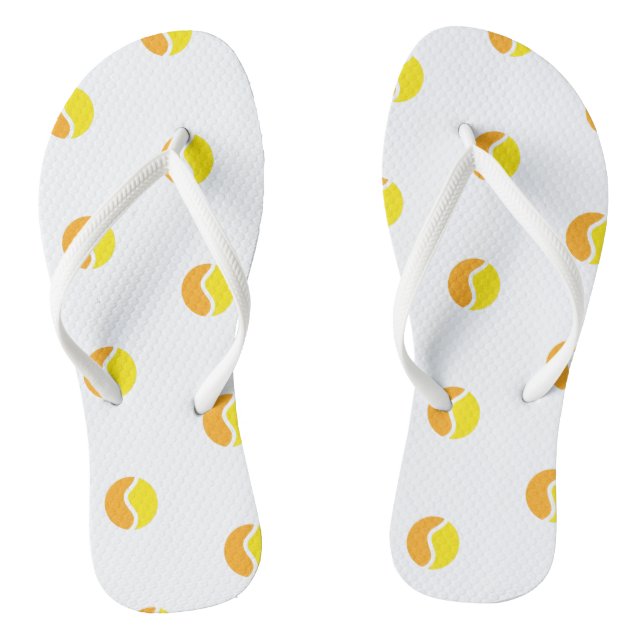 Colourful Tennis Ball Pattern Sport Theme Athletic Thongs (Footbed)