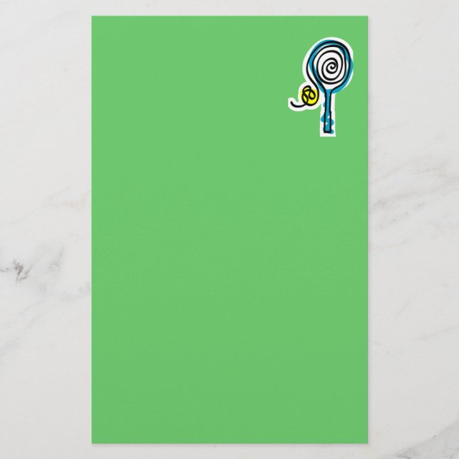 Colourful Tennis Racket String Stationery (Front)