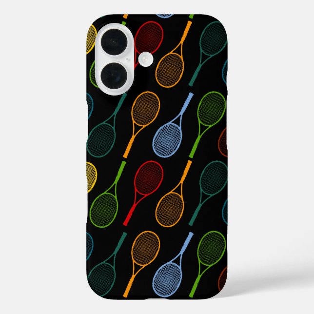colourful tennis rackets pattern Case-Mate iPhone case (Back)