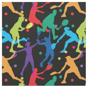 Colourful tennis silhouettes  - customisable! fabric