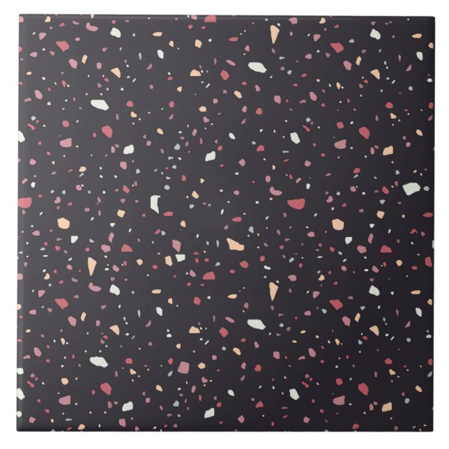 Colourful terrazzo pattern ceramic tile (Front)