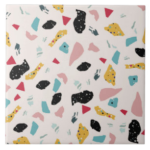 Colourful terrazzo pattern ceramic tile