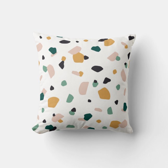 Colourful terrazzo pattern cushion (Front)