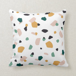 Colourful terrazzo pattern cushion