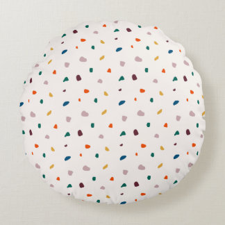 Colourful Terrazzo Pattern  Round Cushion