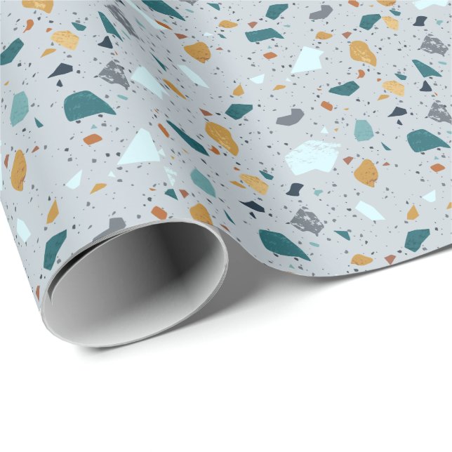 Colourful terrazzo pattern wrapping paper (Roll Corner)