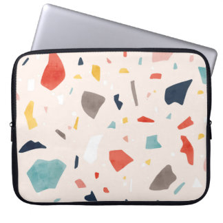 Colourful terrazzo: seamless rock fragments. laptop sleeve