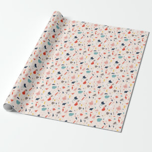 Colourful terrazzo: seamless rock fragments. wrapping paper